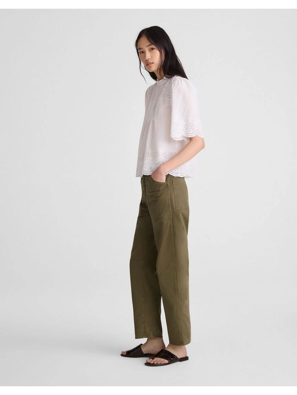 NWT Madewell The Short Darted Barrel-Leg Utility Pant - Size 25 Short -MSRP $128 - Picture 5 of 6